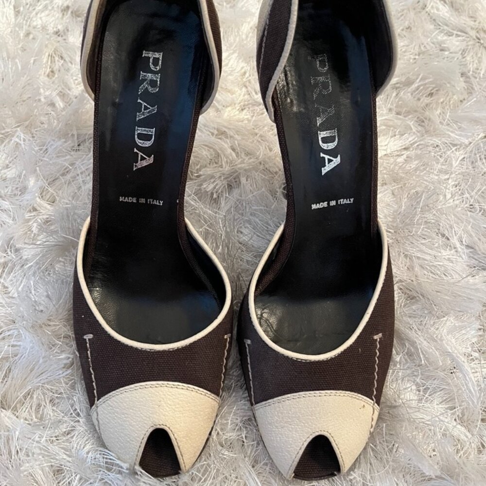 PRADA D'Orsay Peeptoe Heels Size 38